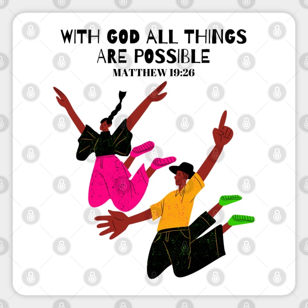 With God All Things Are Possible, Bible Verse Magnet by MyVictory